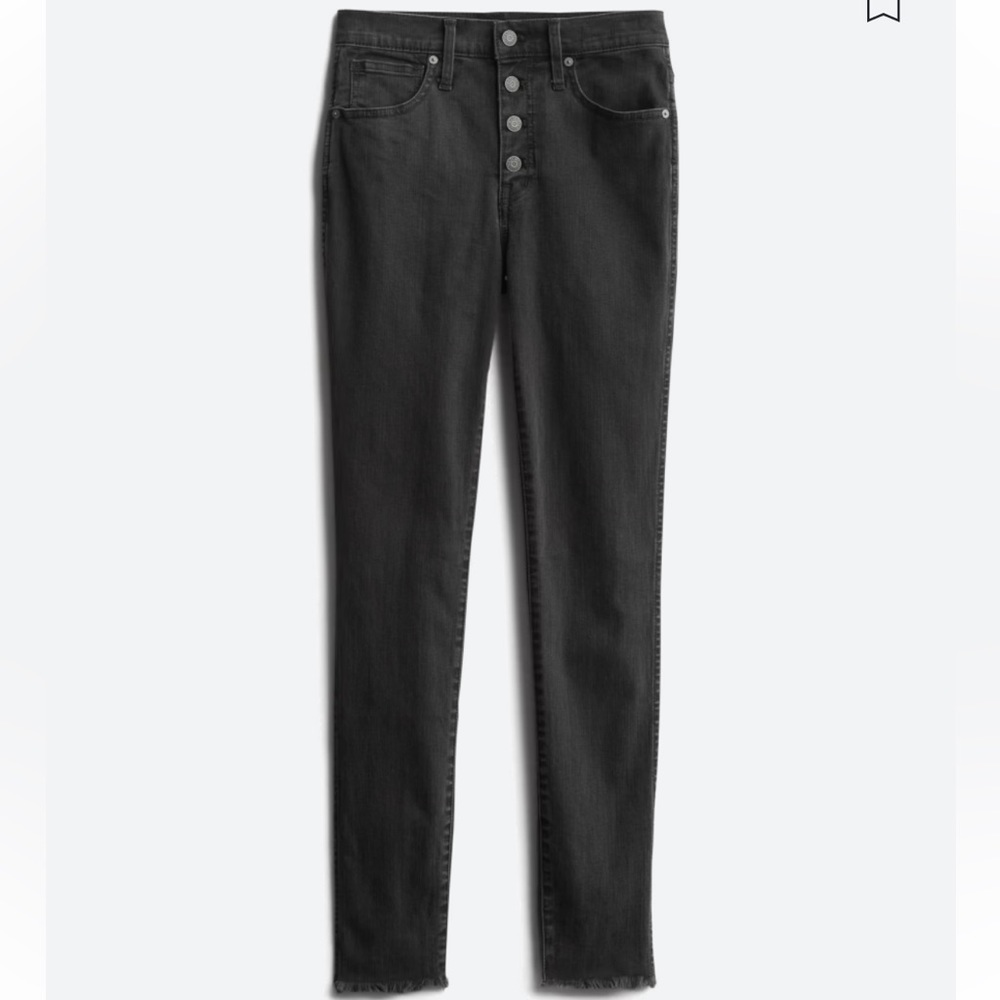 Black Madewell 10" Button Front High Rise Skinny Jeans — Size 30